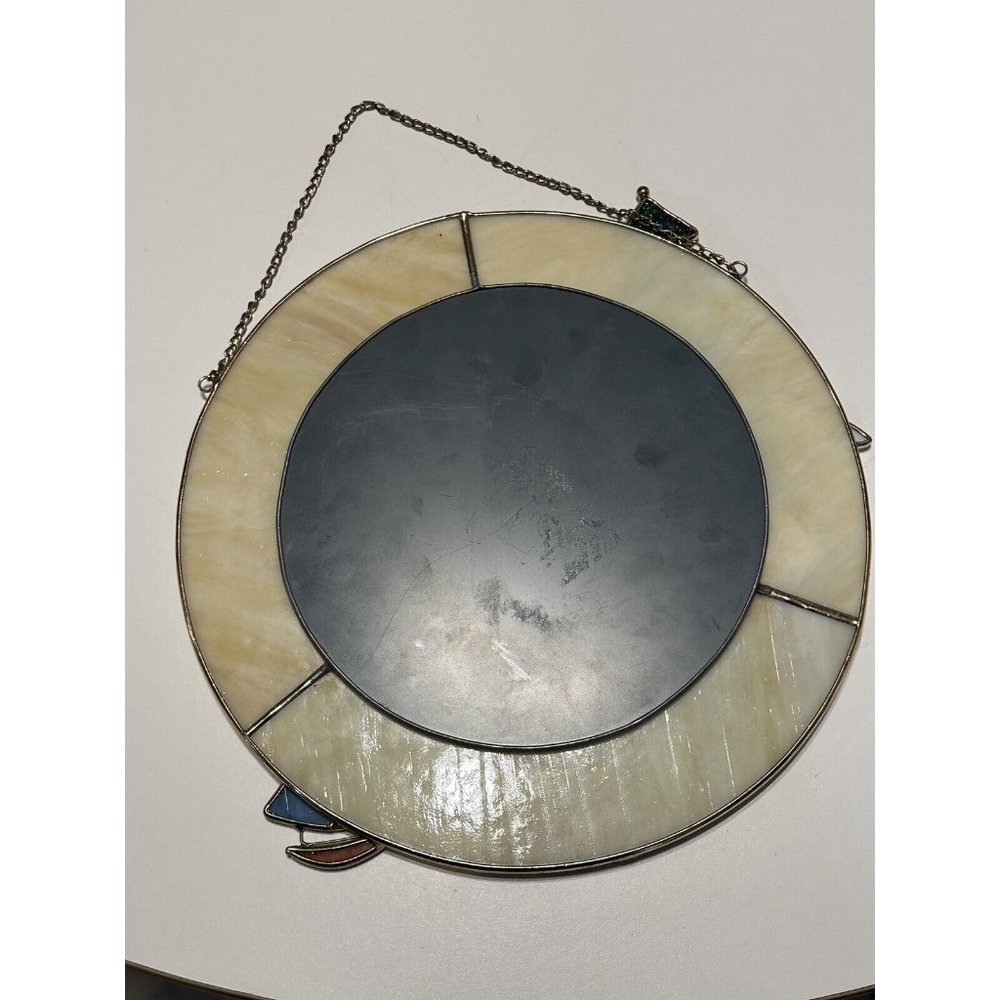 Vintage Stained Glass Lighthouse Boat Nautical Mirror Wall Hanging Beach Decor - Picture 6 of 8